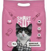 Smart cat древесный наполнитель пеллета 6мм, 10 кг