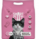 Smart cat древесный наполнитель пеллета 8мм, 15 кг